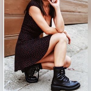 Madden Girl Black Combat Boots 7.5